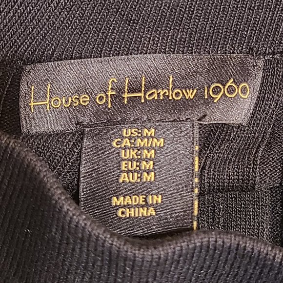 House of Harlow 1960 Pants Knit Ribbed Wide Leg Revolve Womens Medium Black - Picture 7 of 9